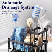 Stainless Steel Kitchen Sink Caddy Sponge Holder with - Installation and setup perspective