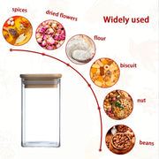 12-Piece Square Glass Spice Jars with Labels & - Included accessories and packaging