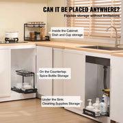 2-Tier Sliding Under-Sink Cabinet Organizer Drawer