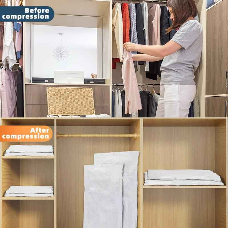 Vacuum Space-Saver Storage Compression Bags with Hand Pump (10-Pack)