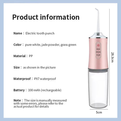 2025 Portable Water Flosser Oral Irrigator - Cordless IPX7 Waterproof Dental Jet Teeth Cleaner W/ 4 Tips, USB Rechargeable
