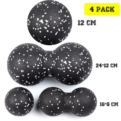 Peanut Fitness Massage Ball Set Yoga Roller Double Lacrosse Mobility Ball for Myofascial Physical Therapy Deep Tissue Massage