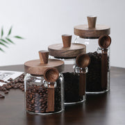 3-Piece Glass Coffee and Tea Jars with Spoons