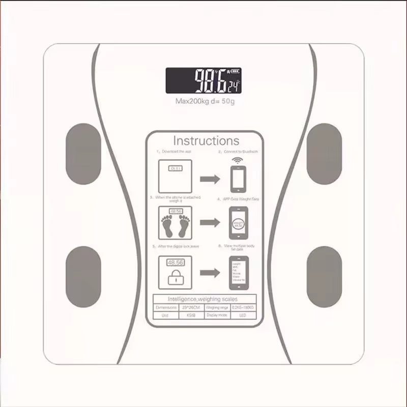 Digital Body Weight Scale Smart Wireless Fat Scale Bathroom Weight Scales for Body Composition Analyzer with Smartphone App