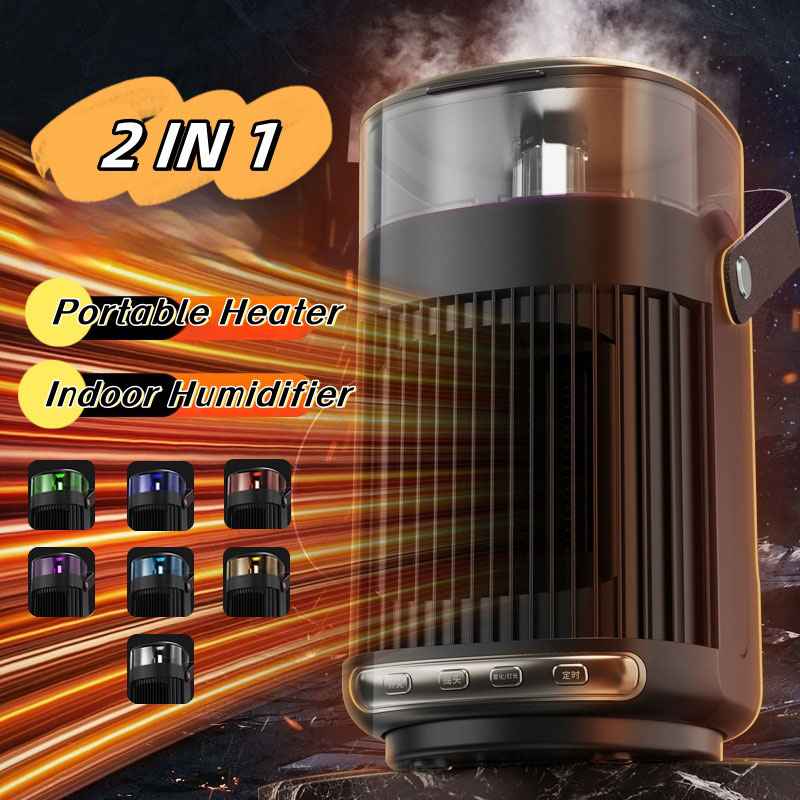 2-in-1 Portable Ceramic Space Heater & Ultrasonic Air Humidifier