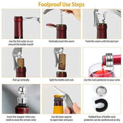3-Piece Wine Opener Set with Corkscrew, Foil Cutter & Drip Collar