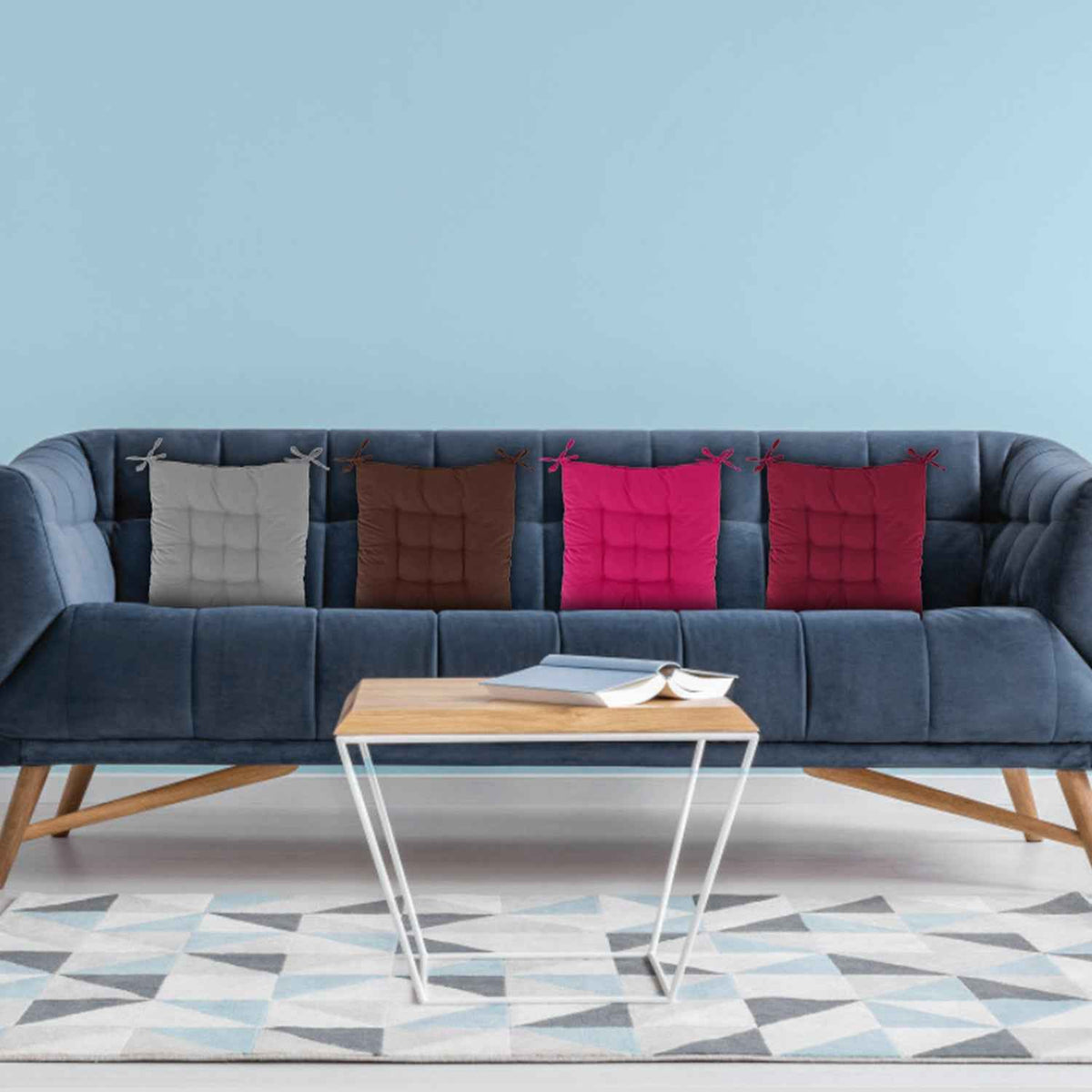 4-Pack Tie-On Square Chair Cushions