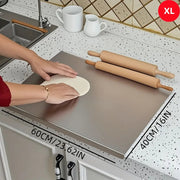 Stainless Steel Kitchen Countertop Cutting Board with - Included accessories and packaging