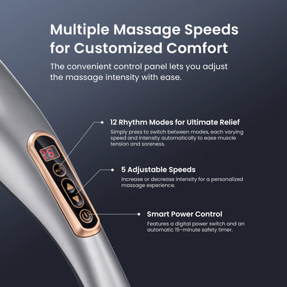 Rechargeable Handheld Neck Massager, Cordless Electric Back Massage Tool for Shoulder, Foot, Leg, Calf, Gifts for Women and Men