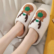 Plush Elk Fleece Winter House Slippers