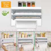 Wall-Mount Foil, Cling Wrap, and Paper Towel Dispenser