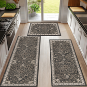 Washable 3-Piece Kitchen Rug and Runner Set (Non-Slip)