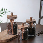3-Piece Glass Coffee and Tea Jars with Spoons