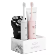 Countertop Toothbrush and Toothpaste Organizer for Electric Brushes