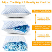 Ventilated Cooling Gel Memory Foam Bed Pillow - Dimensions and specification details