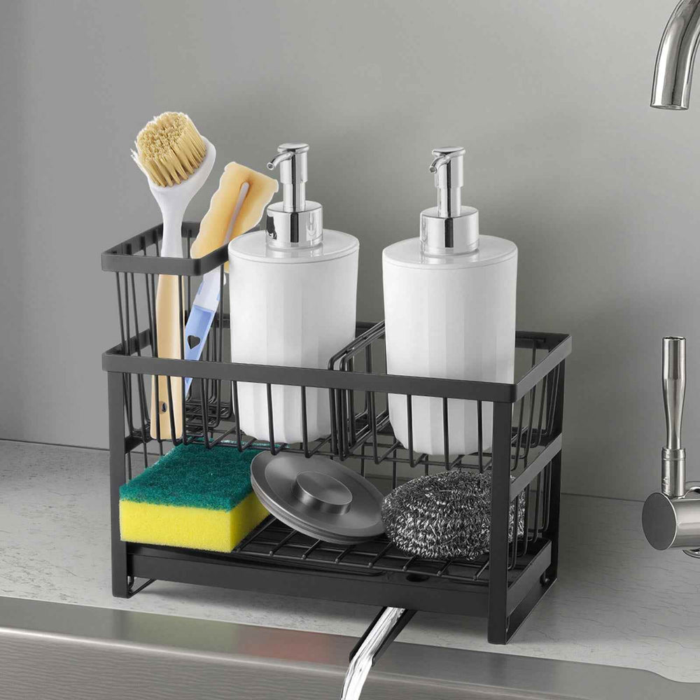 Kitchen Sink Caddy Organizer Sponge Holder For Kitchen EssentialsStorage