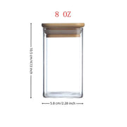 12-Piece Square Glass Spice Jars with Labels & Chalkboard Stickers