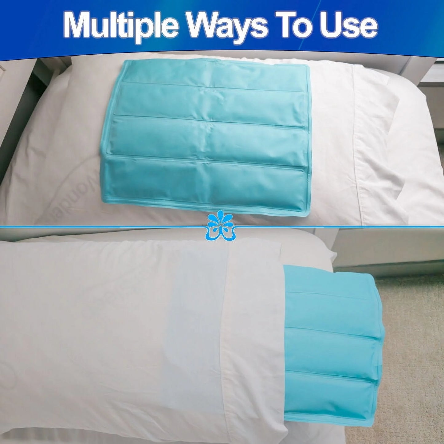 Cooling Gel Pillow Pad Insert for Night Sweats and Hot Flashes Relief – Fridge Safe, Reusable