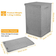 Foldable Laundry Hamper with Lid and Handles