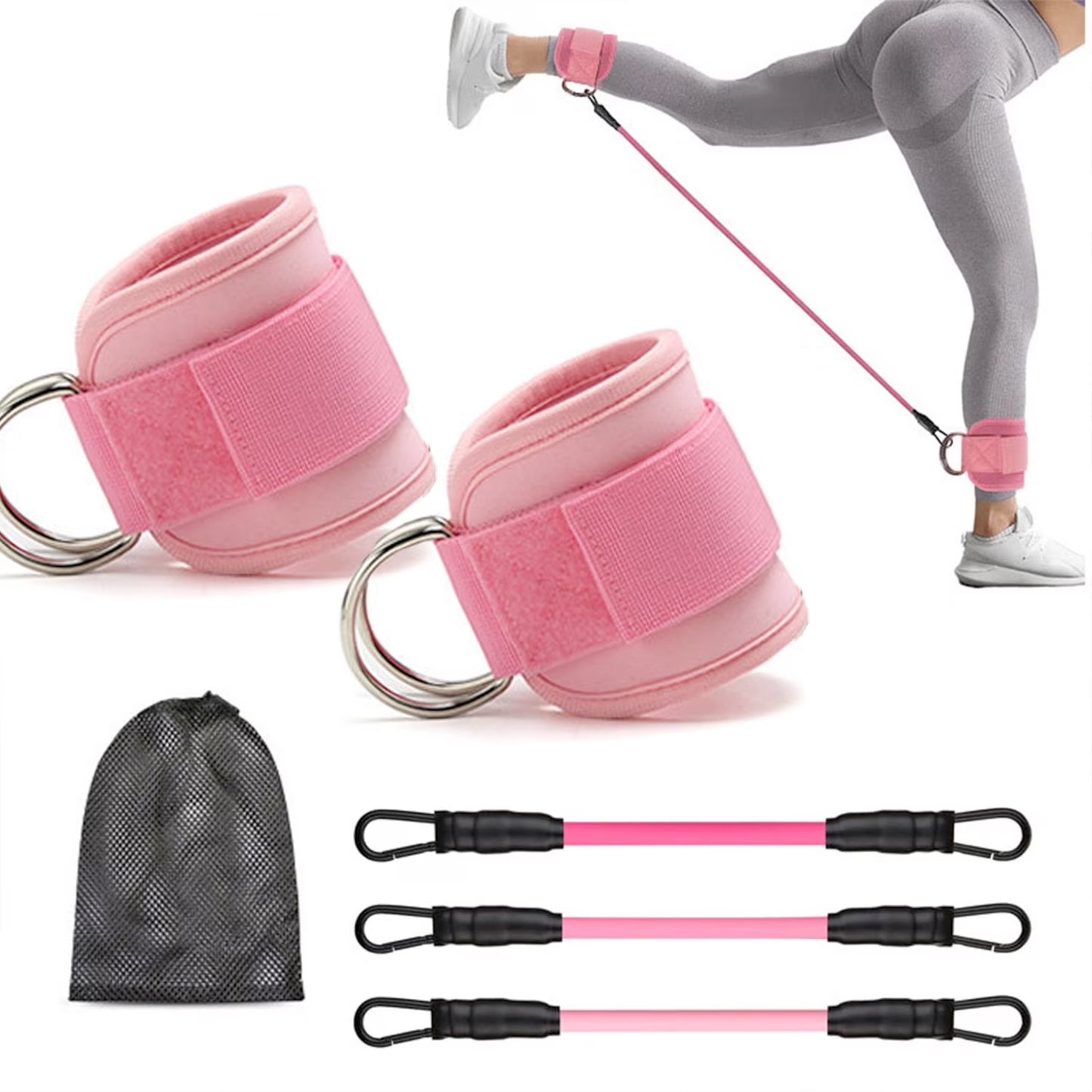 Ankle Resistance Bands for Working Out with Cuffs, Leg Butt Training Equipment Exercise Bands