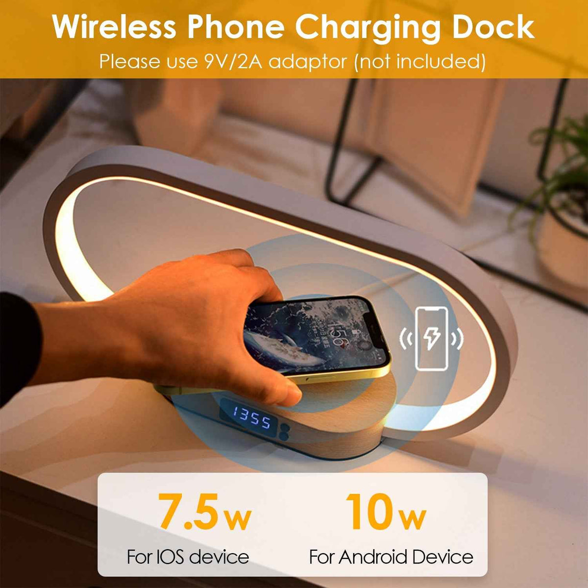 Modern Bedside Touch Control Table Lamp with Digital Clock & USB Charger