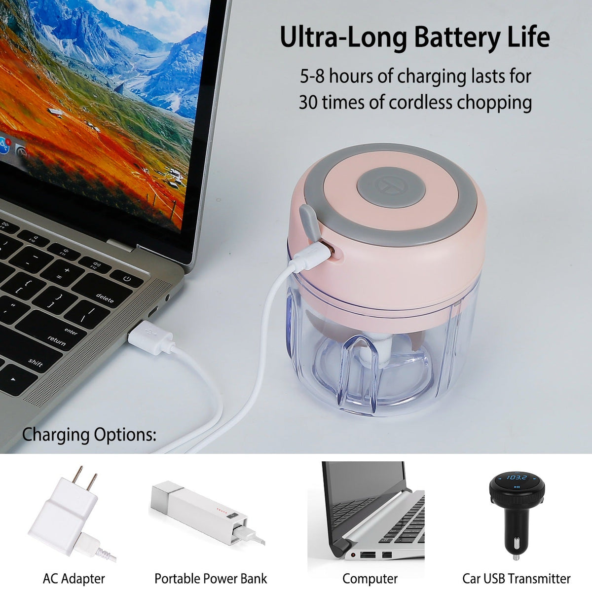 Cordless Electric Mini Garlic & Food Chopper - Lifestyle in-room application