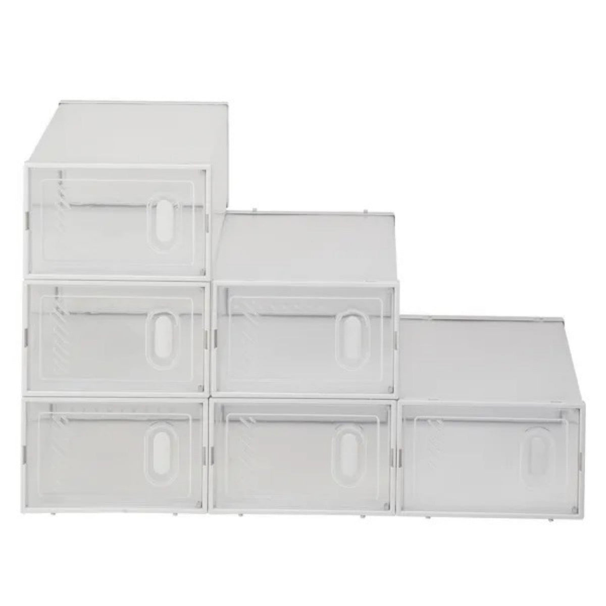 Clear Stackable Shoe Storage Organizer Boxes with - Functional features and details