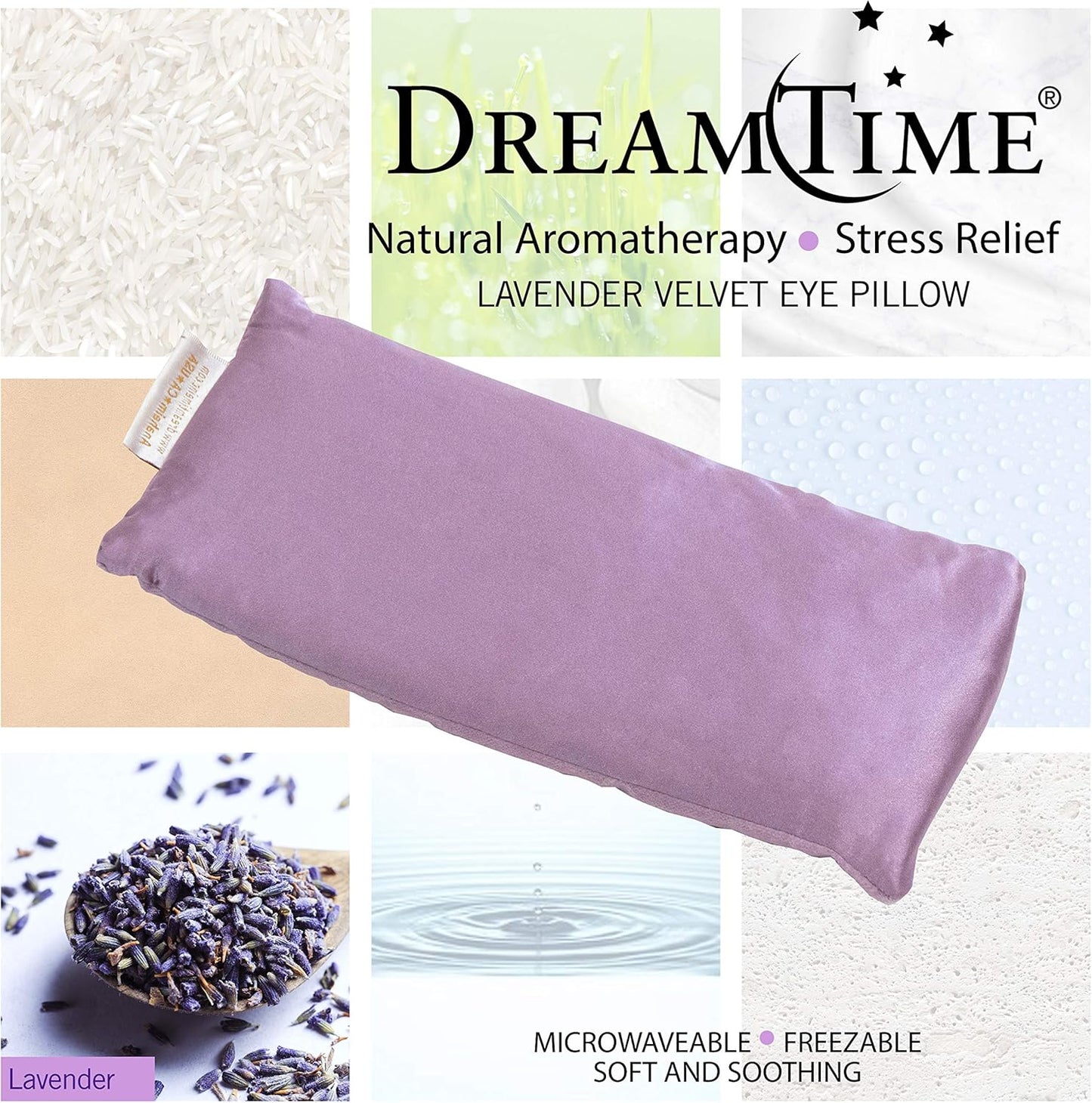 Inner Peace Eye Pillow, Aromatherapy Lavender, Wellness and Relaxation Mask, Sooth Stress and Relieve Headaches, Purple Velvet