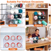 4-Tier Stackable Water Bottle Organizer Rack - Multi-angle profile view