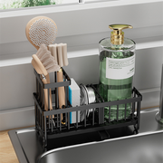 Stainless Steel Kitchen Sink Caddy Sponge Holder with - Close-up material and construction