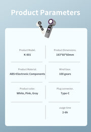 Rechargeable Digital Turbo Handheld Mini Cooling Fan - Installation and setup perspective