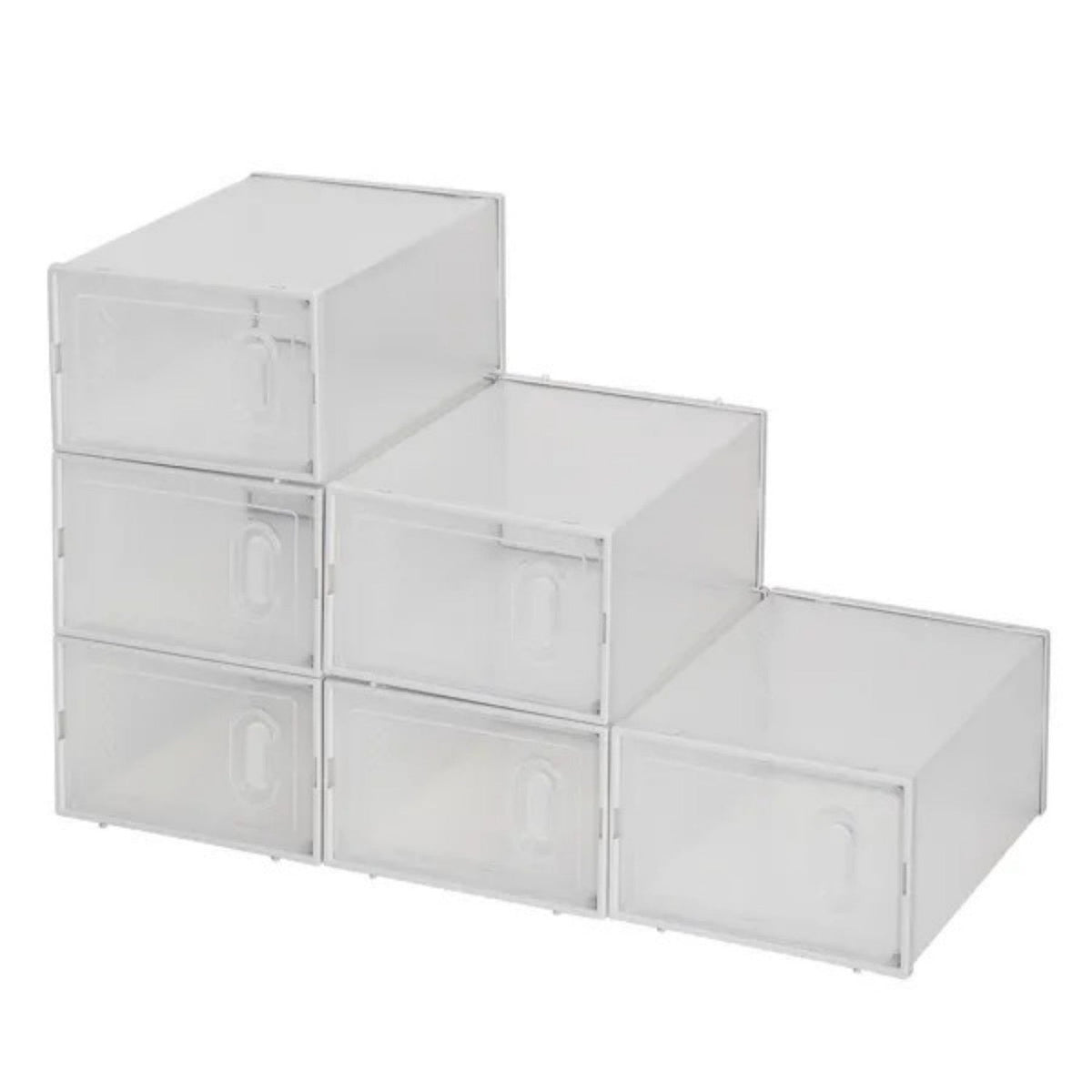 Clear Stackable Shoe Storage Organizer Boxes with - Lifestyle in-room application