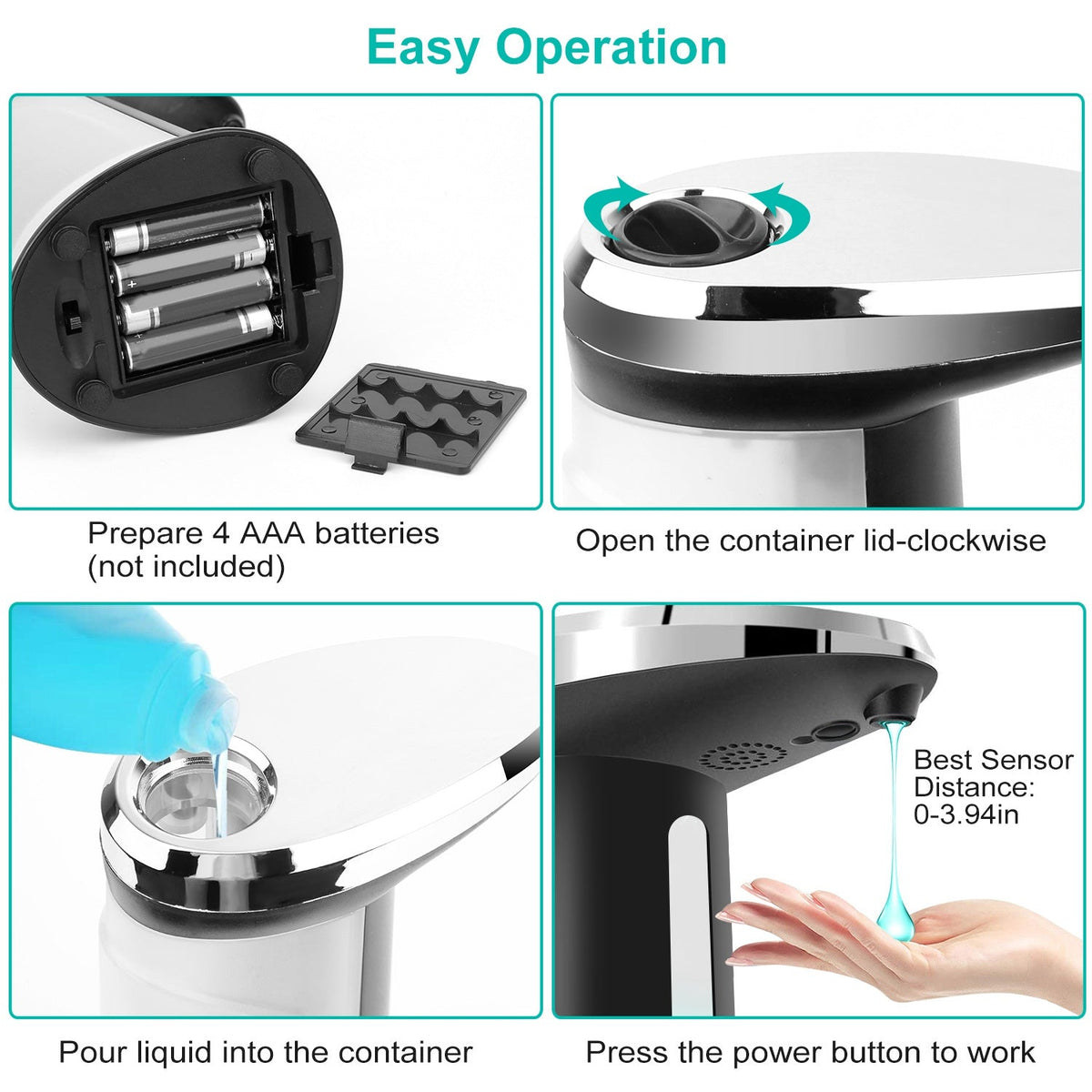 Touchless Automatic Sensor Soap Dispenser - Functional features and details