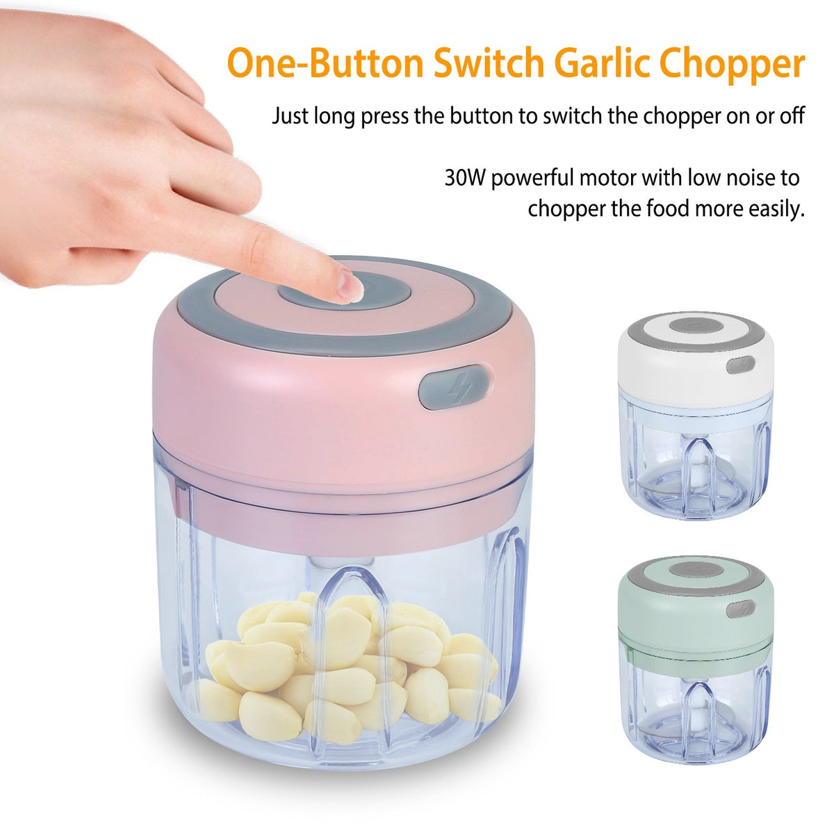 Cordless Electric Mini Garlic & Food Chopper - Functional features and details