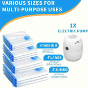 Vacuum Space-Saver Storage Compression Bags with Hand Pump (10-Pack)