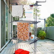 3-Tier Rolling Collapsible Clothes Drying Rack
