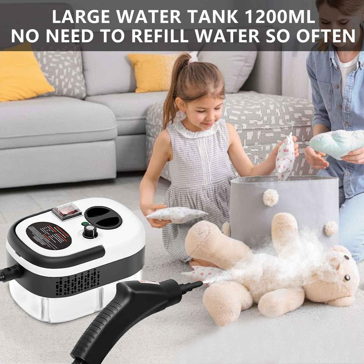 2500W Pressurized Multi-Surface Handheld Steam Cleaner with 12 Attachments