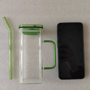 6-Pack Glass Straw Cups with Lids
