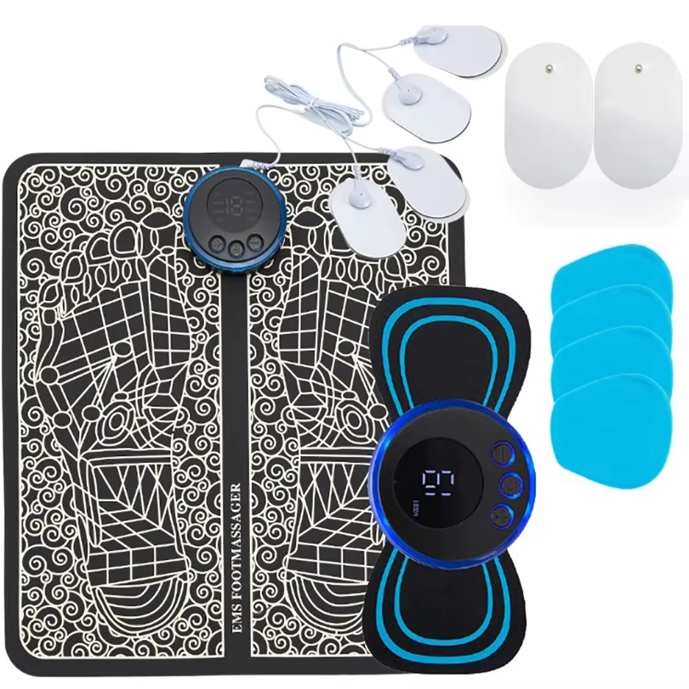 EMS Foot Massager Mat Electric Masajeador Rechargeable Shoulder Massage Pulse Muscle Stimulation Foot Relaxation Pads