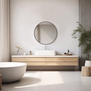 20-Inch Black Circular Wall Mirror