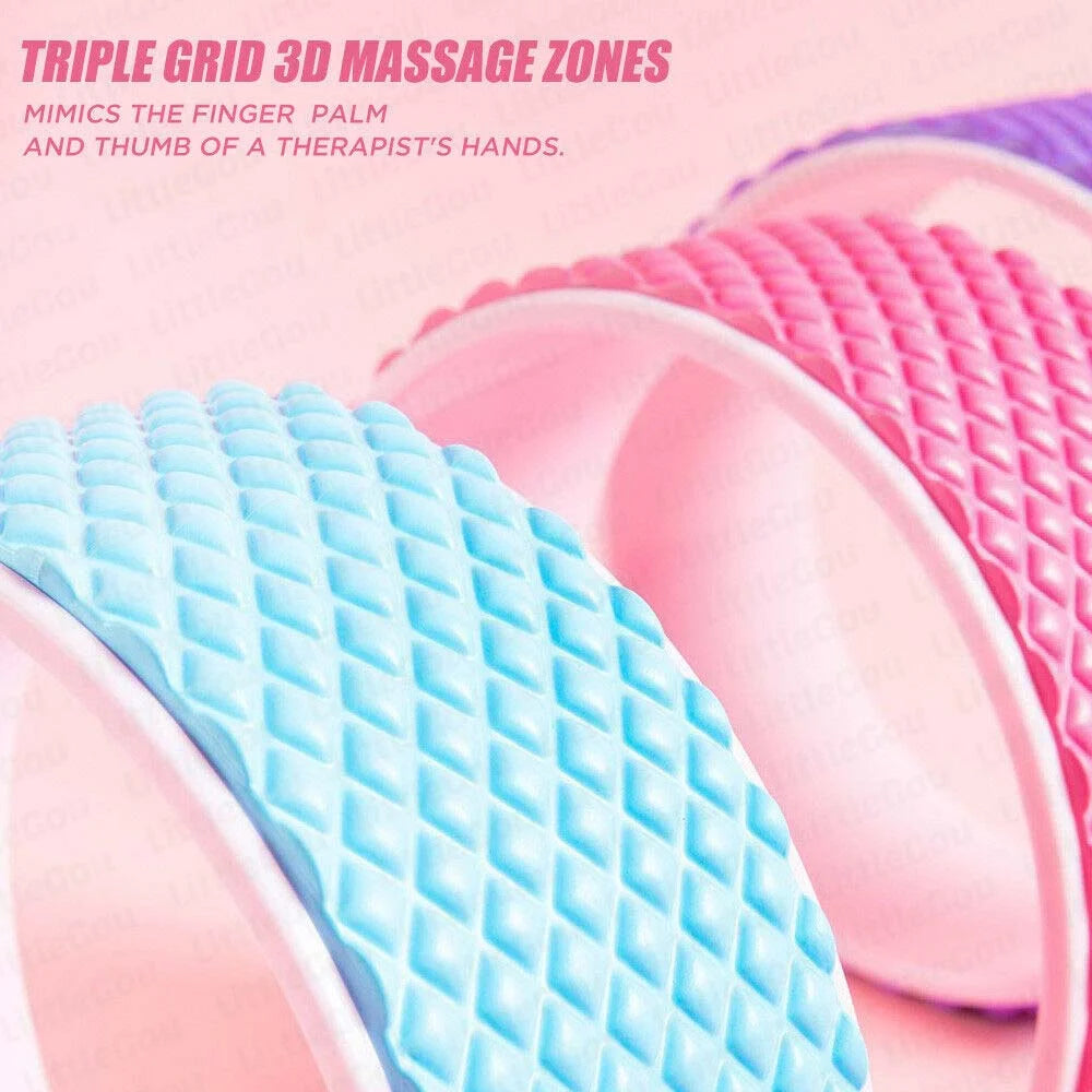 Yoga Wheel Roller for Improving Backbends Back Pain Massage Stretching Flexibility (Purple)