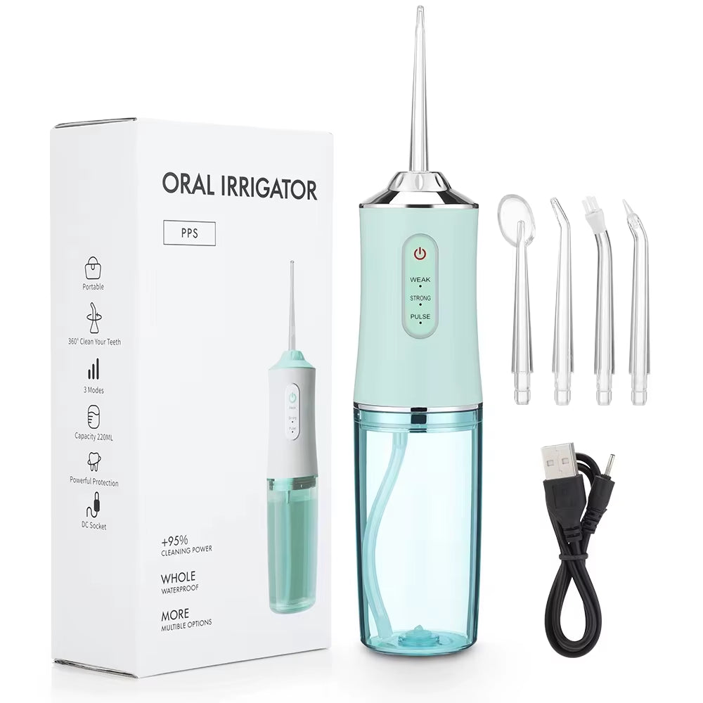2025 Portable Water Flosser Oral Irrigator - Cordless IPX7 Waterproof Dental Jet Teeth Cleaner W/ 4 Tips, USB Rechargeable