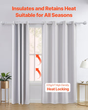 2-Panel White Blackout Curtains