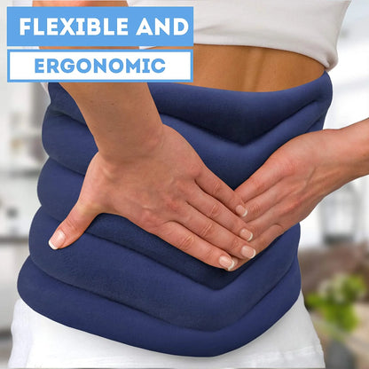| Hot & Cold Wrap for Neck & Shoulders | Microwave Activated | Weighted Muscle Therapy | Flax Seed Fill | Blue