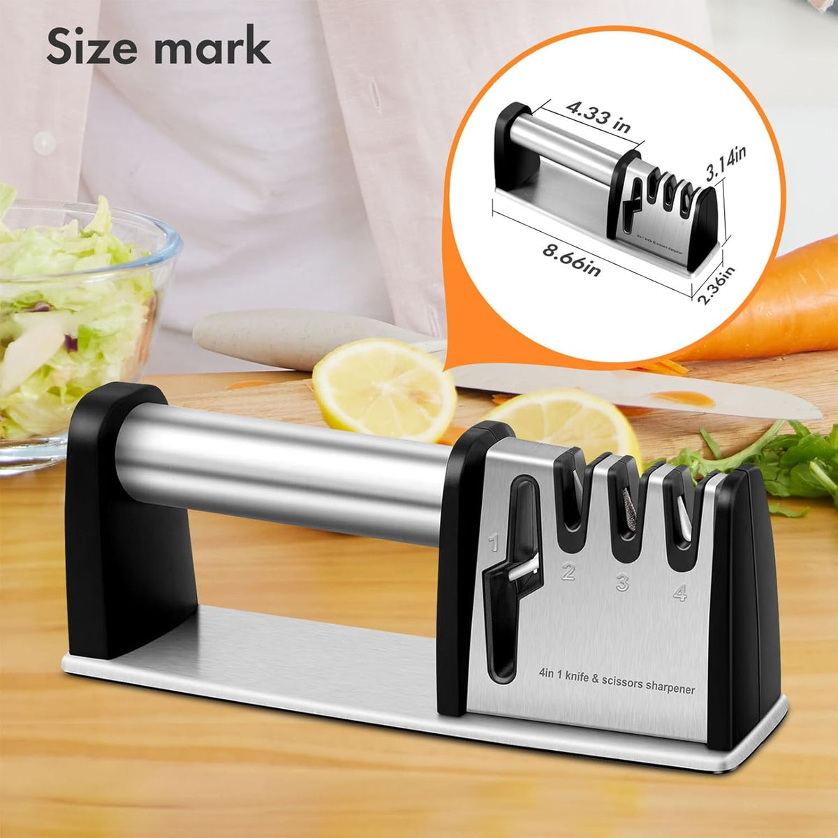 4-in-1 Kitchen Blade and Scissor Sharpener