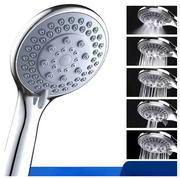 5-Setting High-Pressure Handheld Shower Head with 5 ft Hose