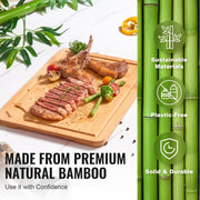Bamboo Cutting Board Premium Versatile Cut Board With - Close-up material and construction