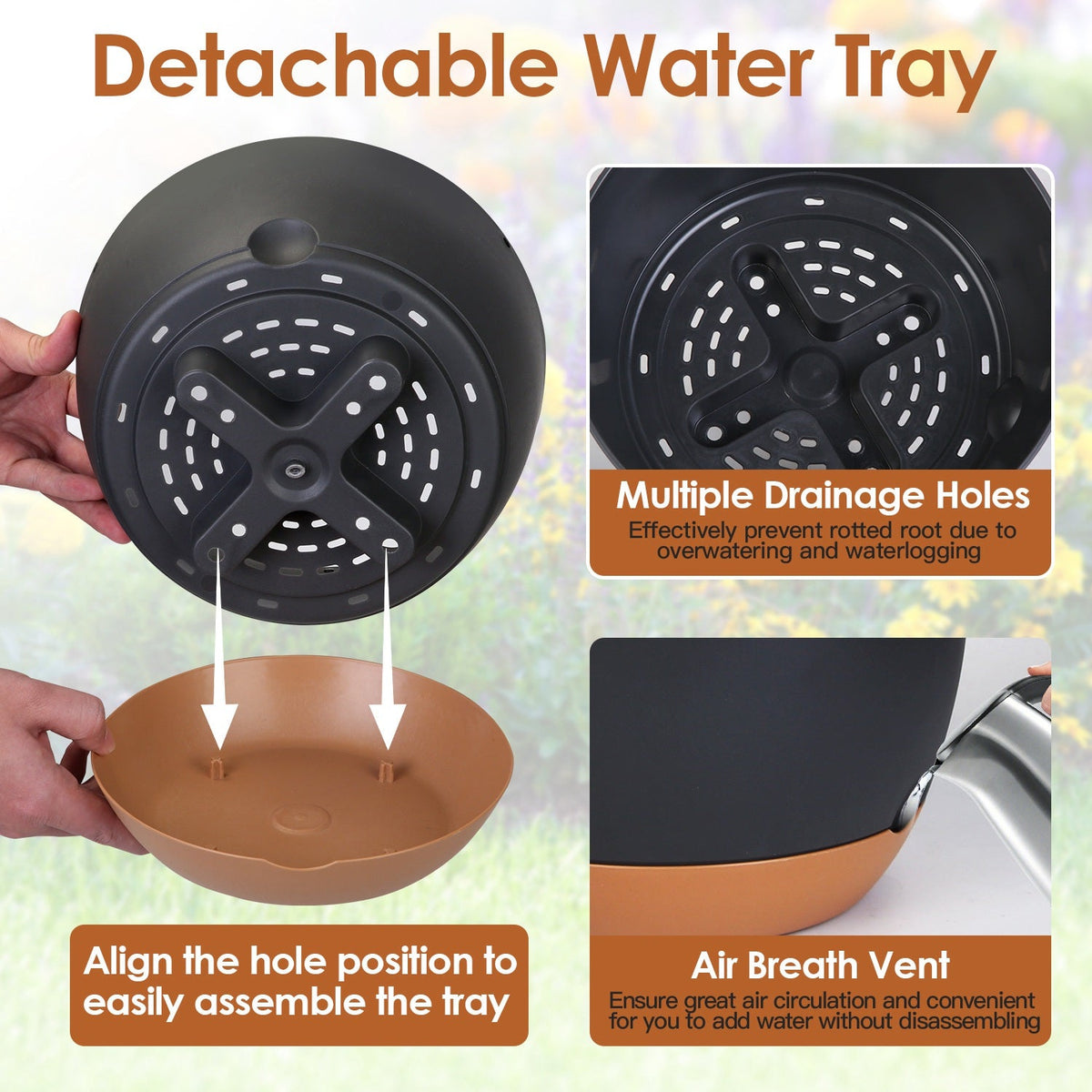 4-Pack Self-Watering Hanging Planters