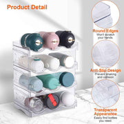 4-Tier Stackable Water Bottle Organizer Rack (Holds 12 Bottles)
