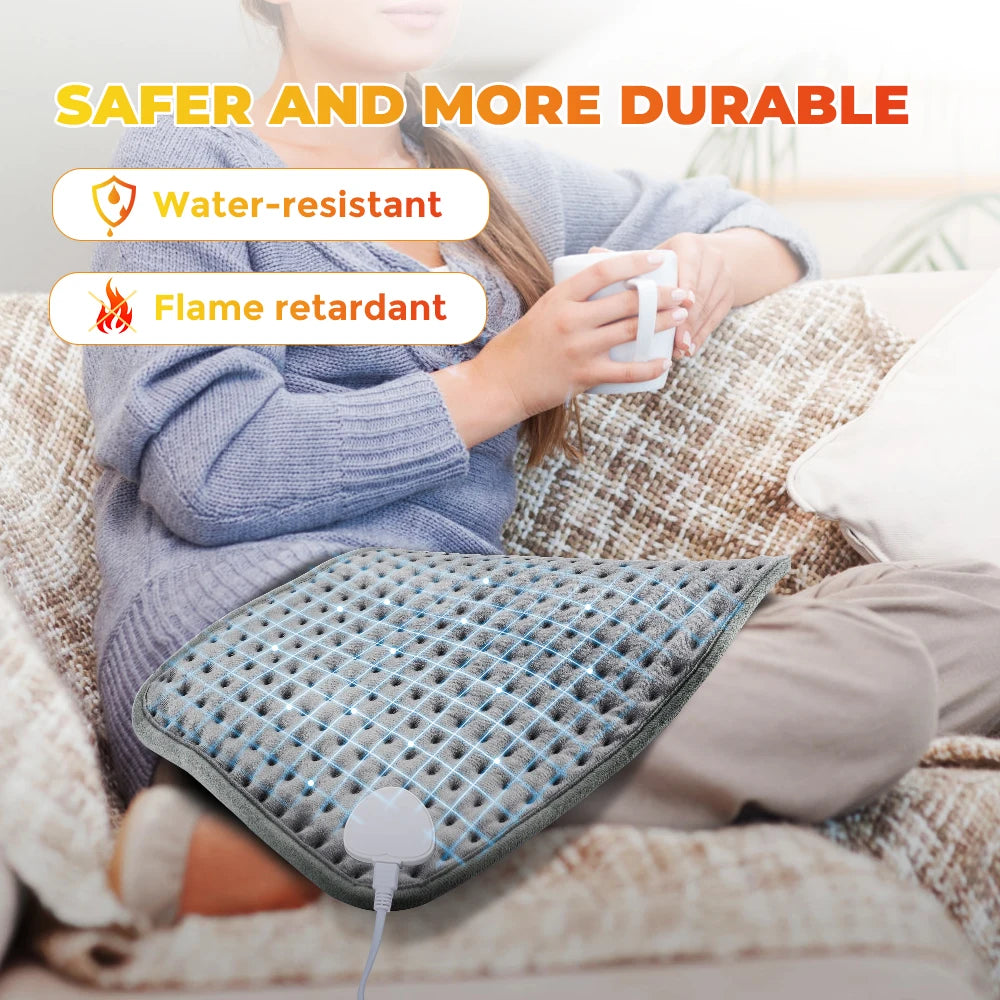 Electric Heating Pad for Cramps Relief, 9 Gear Adjustable Temperature Heated Pad Heated Blanket 23.6X11.8Inch, Winter Warmer